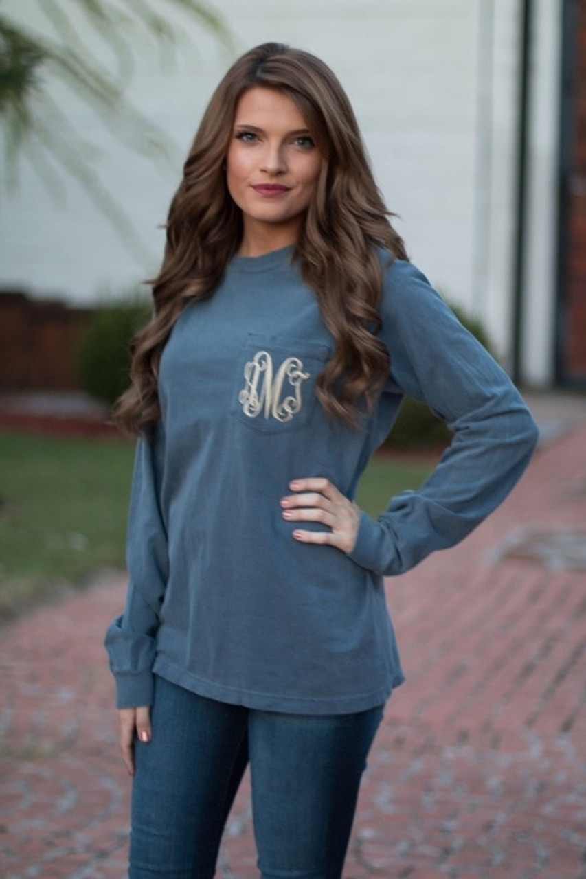 Comfort Colors Large Monogram Crew-Neck Sweatshirt