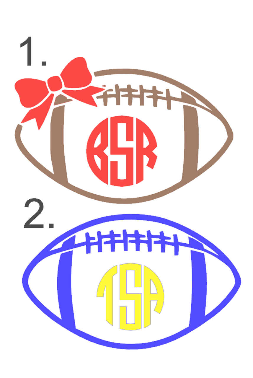 Football Monogram Decals - Ginny Marie's