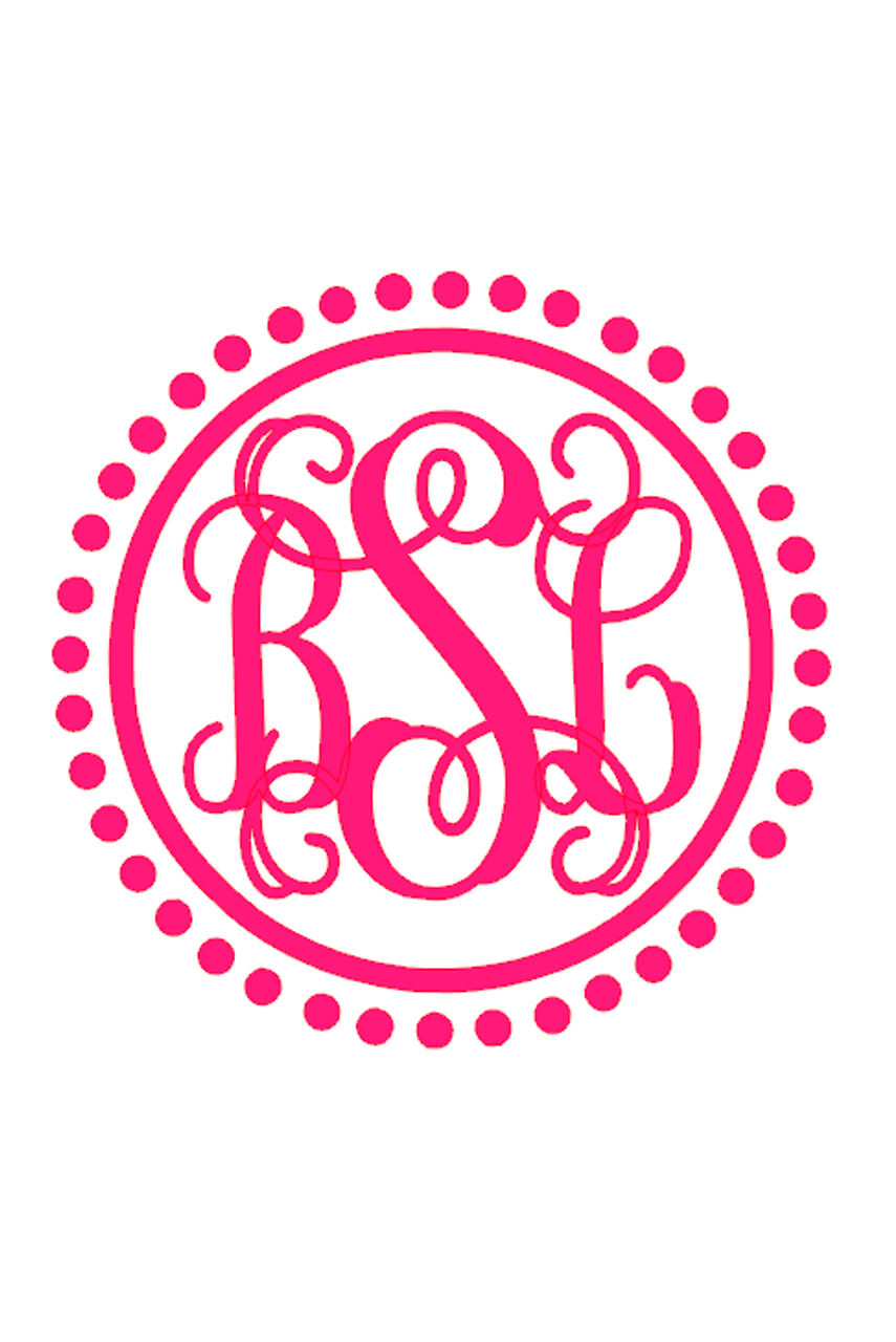 Polka Dot Frame Monogram Decal