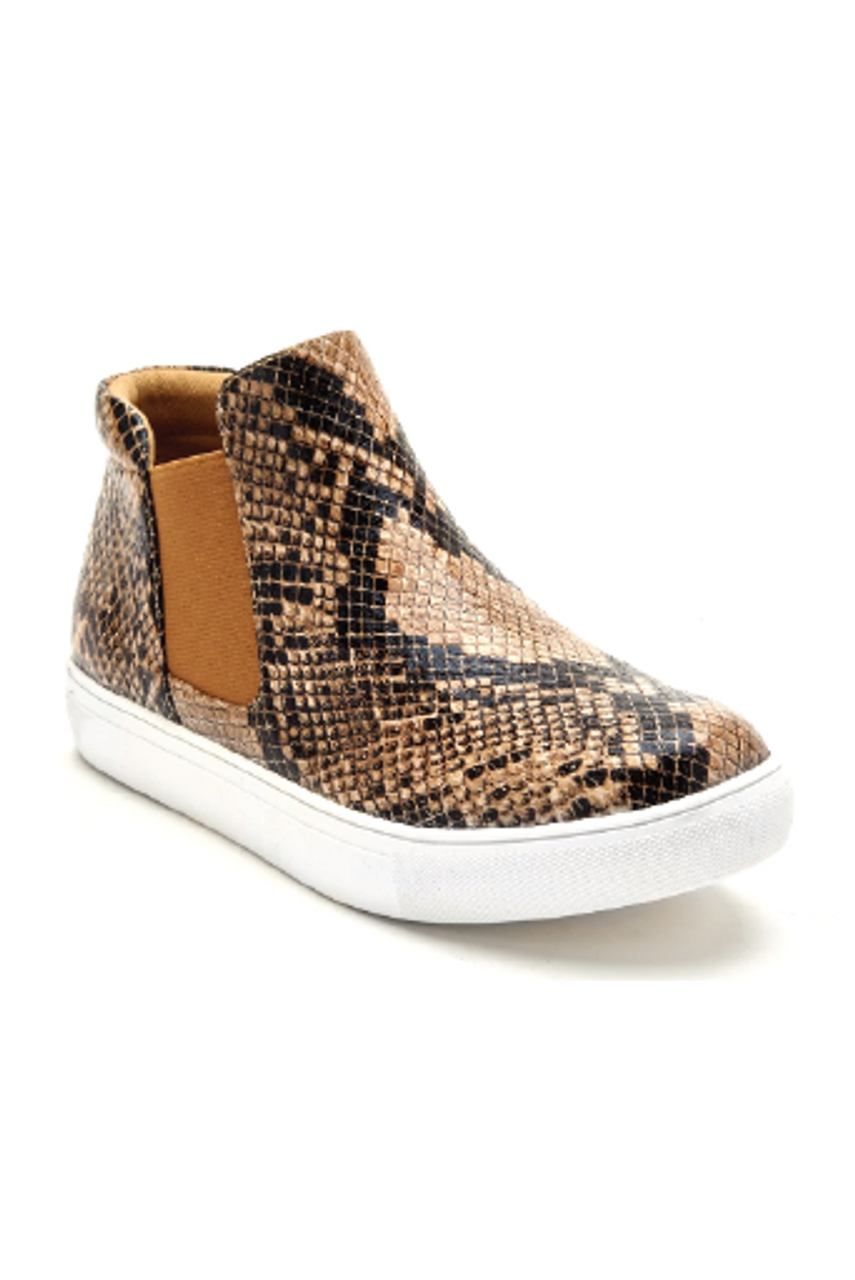 harlan snakeskin slip on rose gold