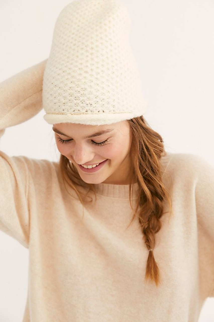 Free People Dreamland Knit Beanie Ivory