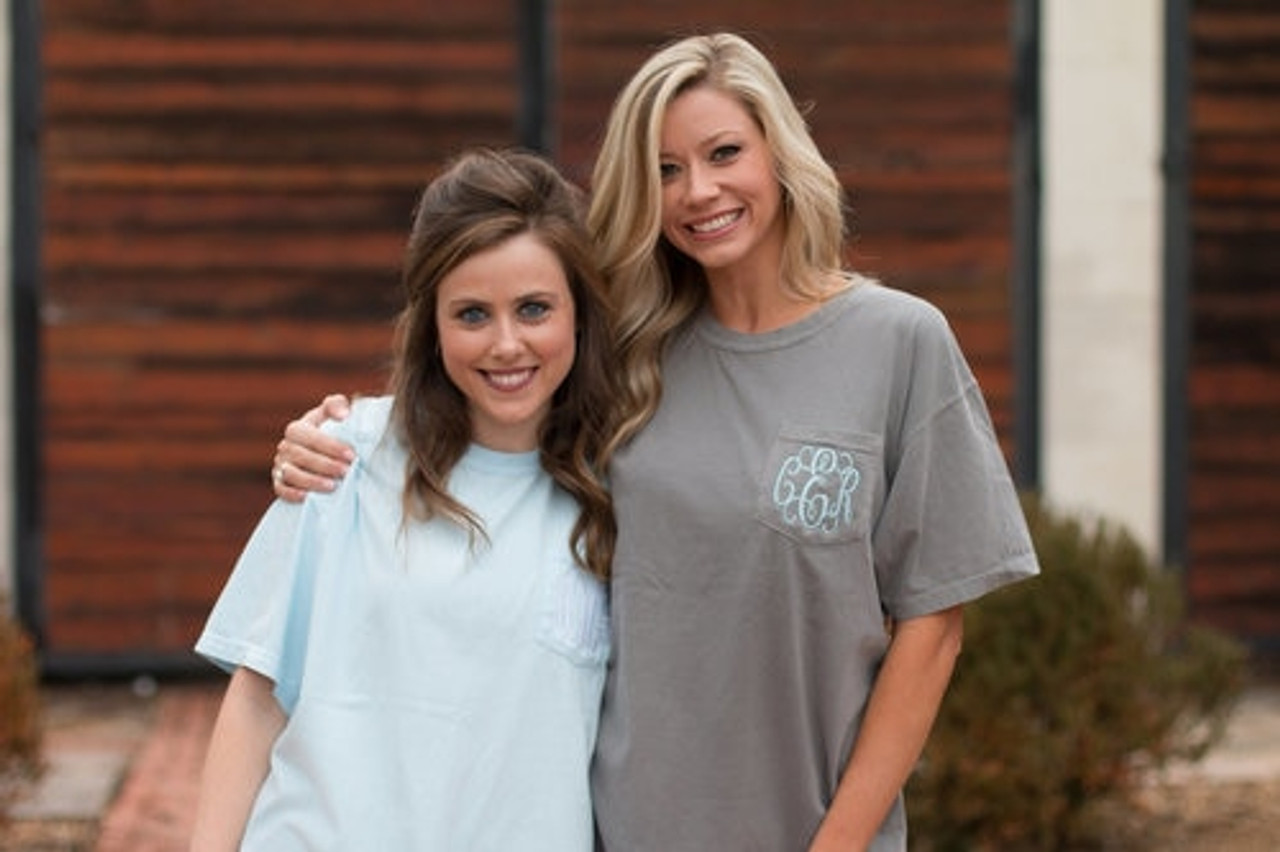 Monogrammed Short Sleeve Comfort Colors | Chambray