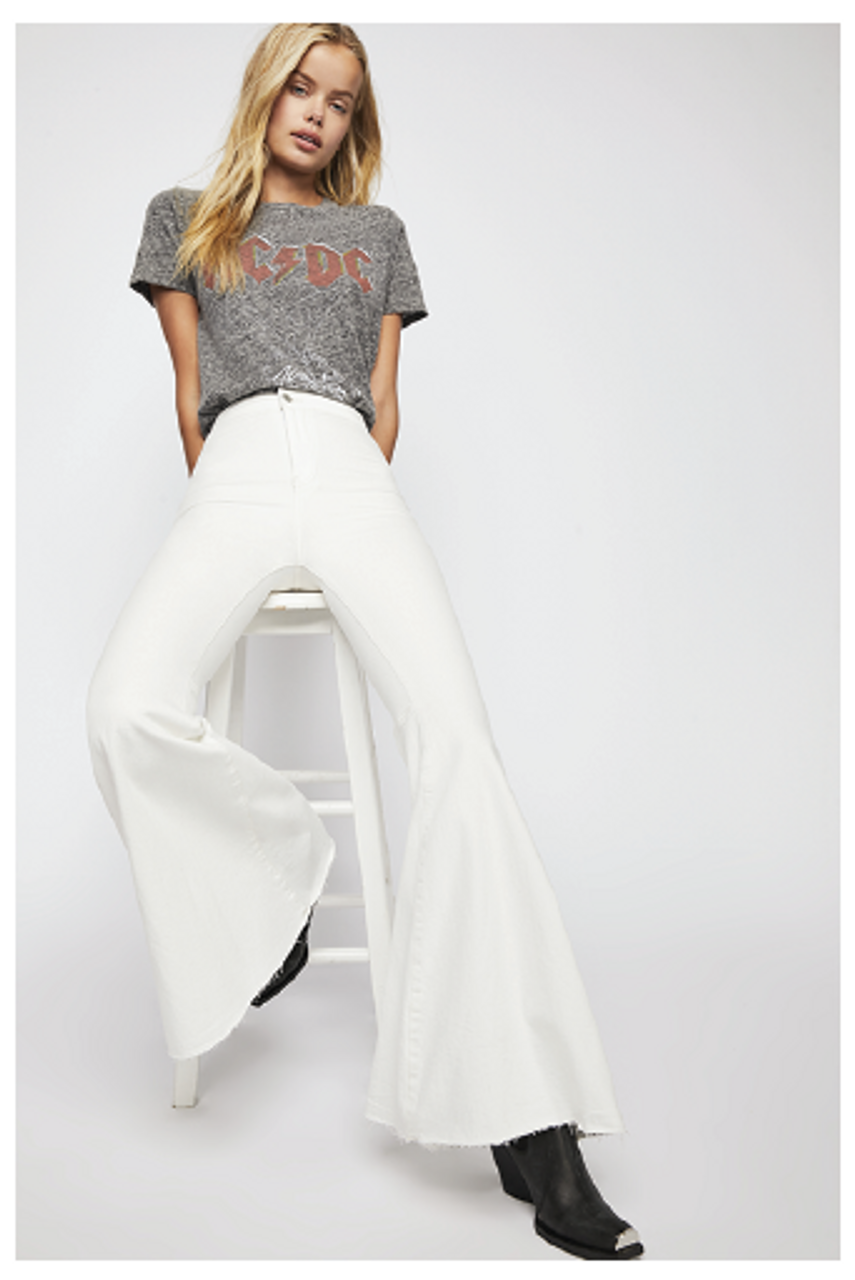 free people white flare jeans