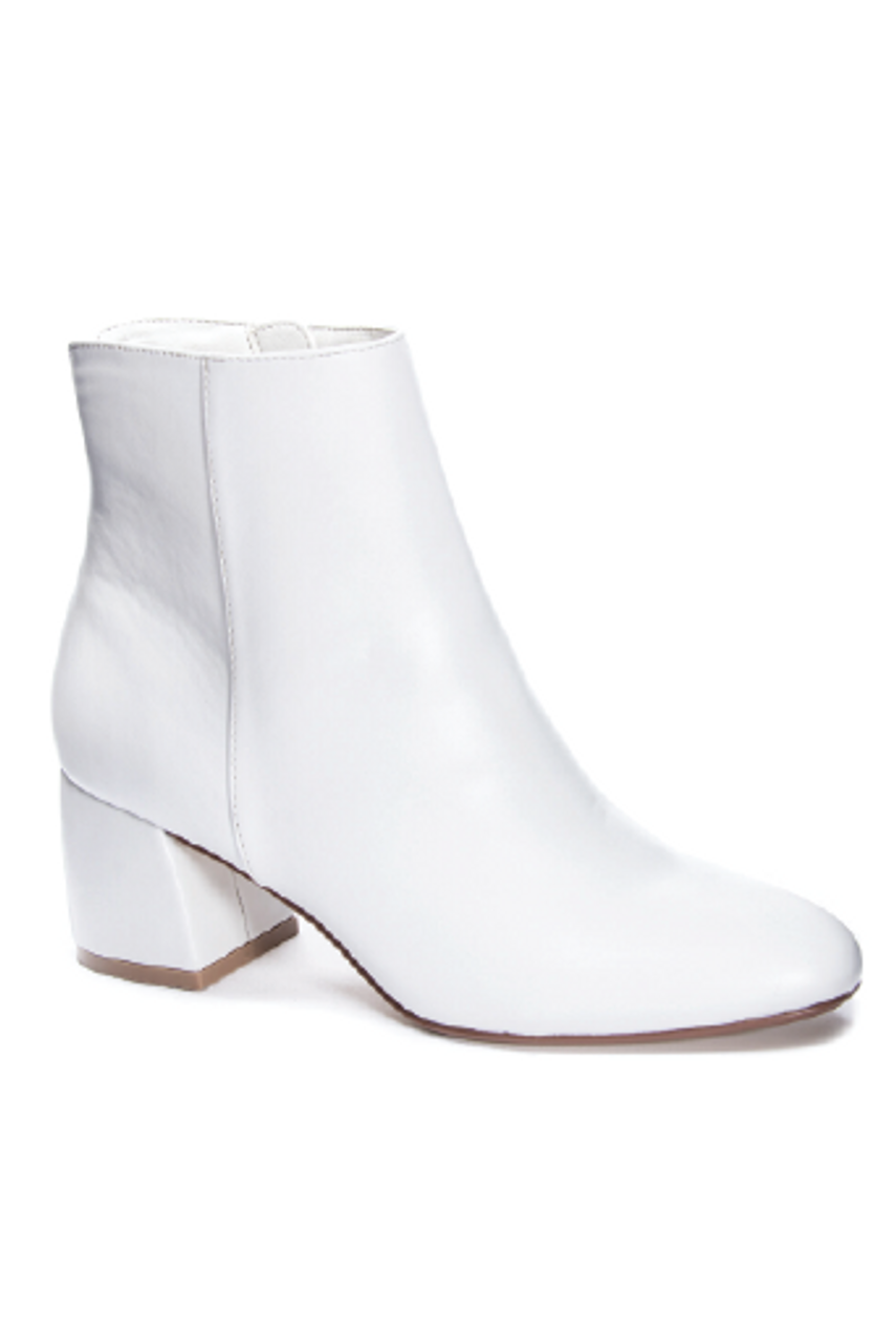 white booties block heel