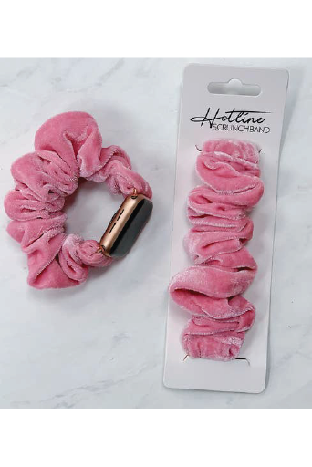 Hotline Pink Velvet Schrunchbands