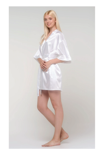 white satin robe