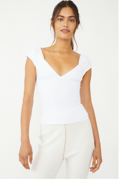 Free People White Duo Corset Cami Top