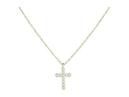 Kendra Scott Cross Crystal Pendant Necklace (Gold White Crystal) Necklace