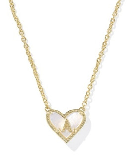 Kendra Scott Heart Letter Short Pendant Necklace Letter A