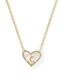 Kendra Scott Heart Letter Short Pendant Necklace Letter C