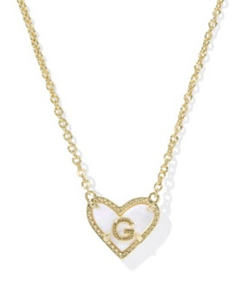 Kendra Scott Heart Letter Short Pendant Necklace Letter G

Reversible Kendra Scott Initial Necklace- 1 side has a locket look and the other is mother of pearl.  Both sides have the initial.