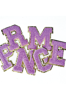 Heat Press or Iron On DIY Purple Letter Patches