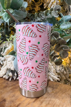 Christmas Tree Zebra Cake Tumbler