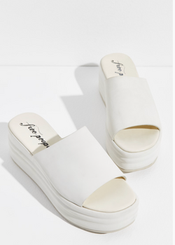 Free People Harbor Platform Sandals in Vanilla 