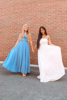 White Maxi Dress with Bow Back