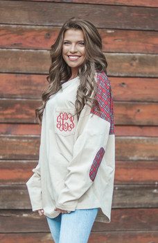 Ginny Marie's Monogrammed Spirit Tee | Khaki 