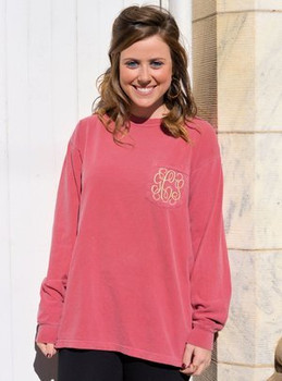 Comfort Colors Monogrammed Pocket T-Shirt · The Personalized Life