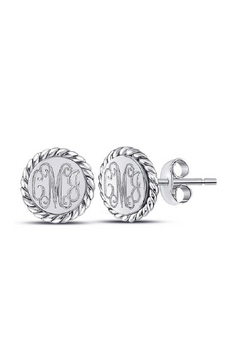 Monogrammed Sterling Silver Round Rope Studs