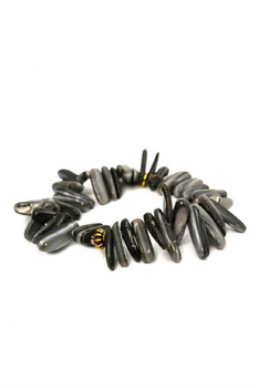 Betsy Pittard | Shell Gray Spikes Bracelet