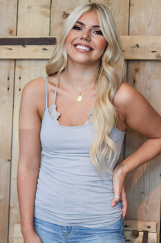 Basic Thin Strap Cami | Grey