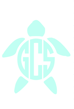 Turtle Monogram Decal