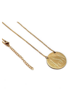 Monogrammed Disc Necklace Gold
