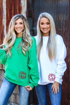 Monogrammed Sweatshirt at Ginny Marie's Best Place for Monogramming in Macon Georgia