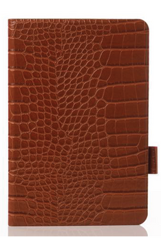 Cognac Faux Crocodile iPad Case