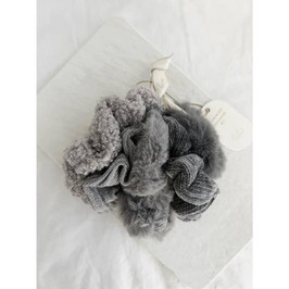 Velvet Soft Scrunchies Set In Greys