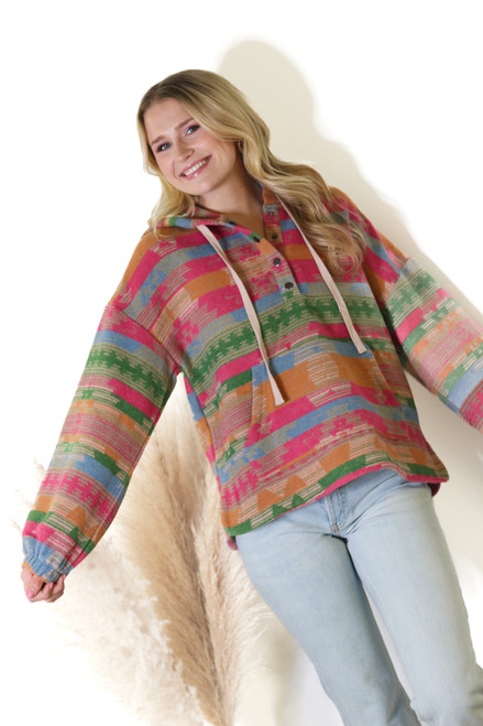 Aztec Woven Hooded Jacket 