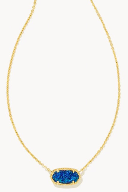 Kendra Scott Elisa Gold Pendant Necklace in Cobalt Blue Kyocera Opal