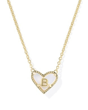 Kendra Scott Heart Letter Short Pendant Necklace Letter B