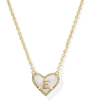 Kendra Scott Heart Letter Short Pendant Necklace Letter E