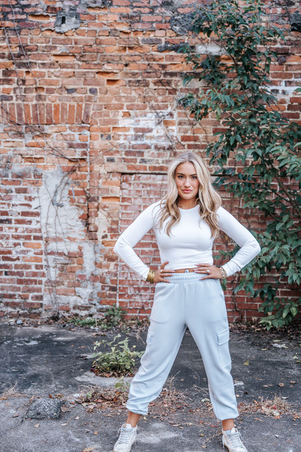 Light Blue Cargo Joggers