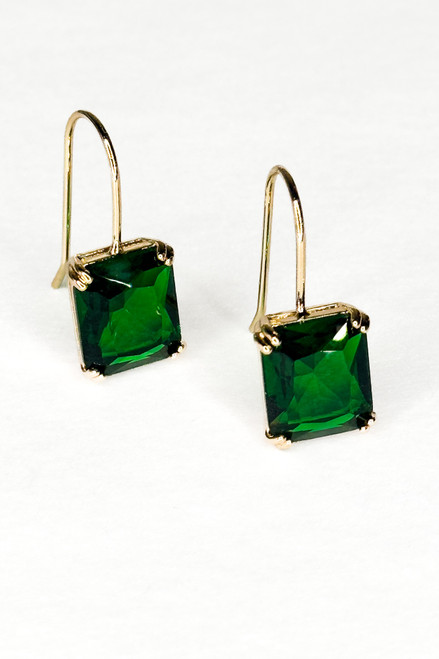 The Gala Drops in Emerald Green Short Dangle Earrings