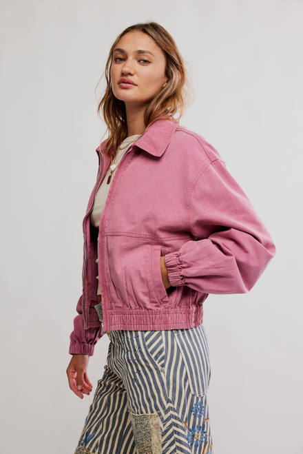 Free People Birdie Jacket Rose Rasin Mauve Pink
