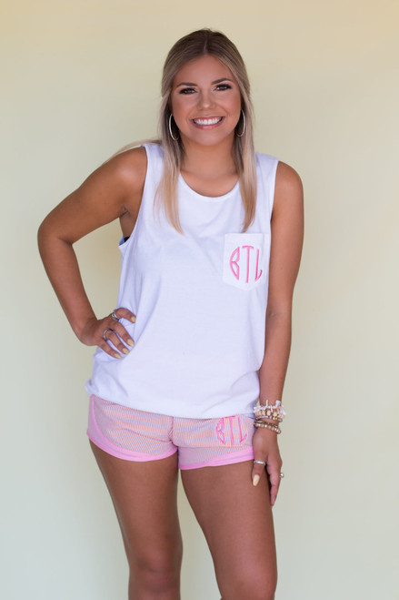 monogram pocket tank