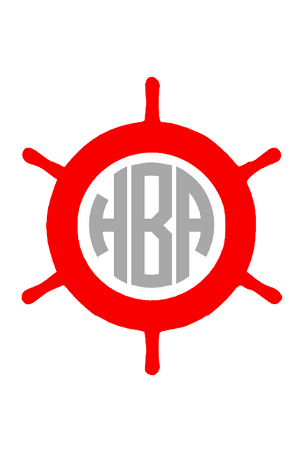 Ship Wheel with Monogram Decal