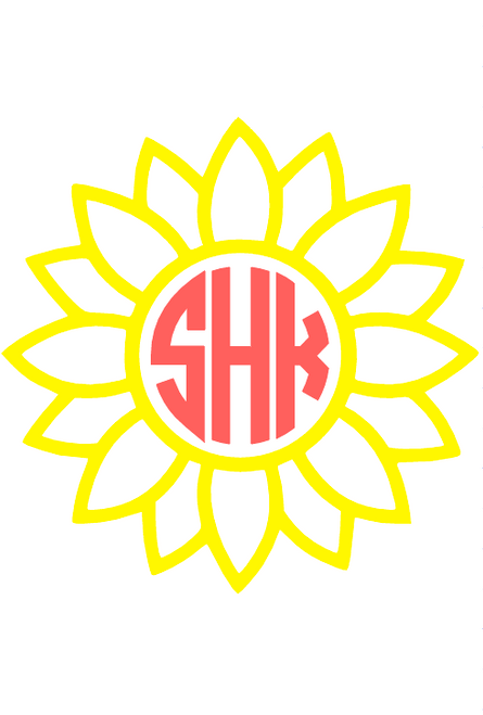 Sunflower Monogram Decal