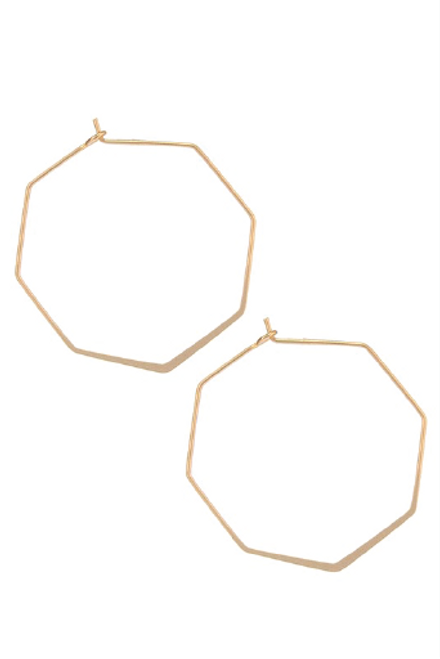 Small Gold Octagon Earrings