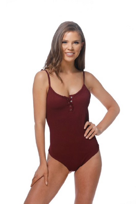 burgundy one piece bathing suit