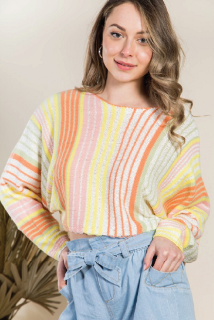 Warm Welcome Crop Sweater Multi available in Macon, GA Warm Welcome Crop Sweater Multi available in Macon, GA