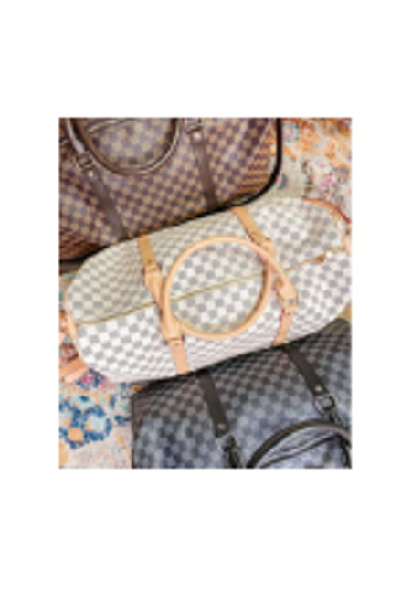 The Alexis Checked Duffle | Espresso