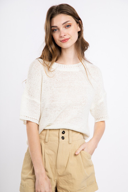 Sweater Knit Top Short Sleeve at ginny Marie's in Macon,Ga. 