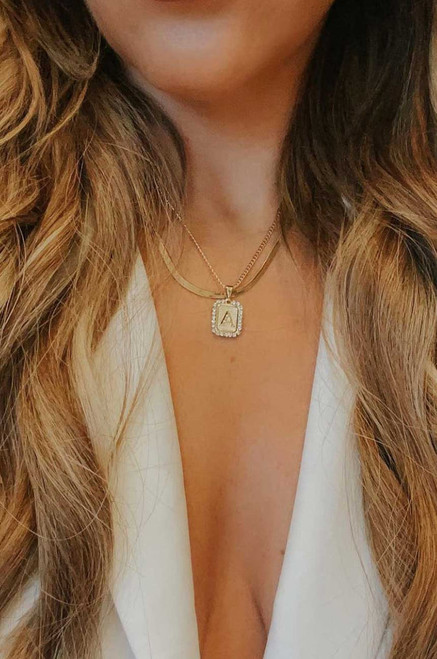 Bracha Initial Card Gold Filled Necklace – Allie and Me Boutique