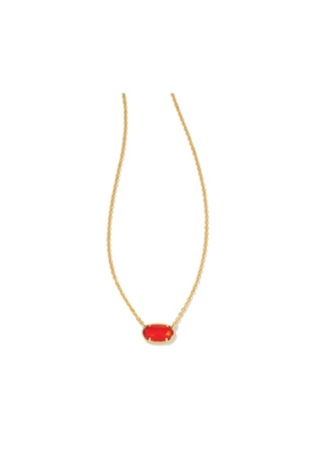 Kendra Scott Grayson Short Pendent Necklace in Gold Red Illusion