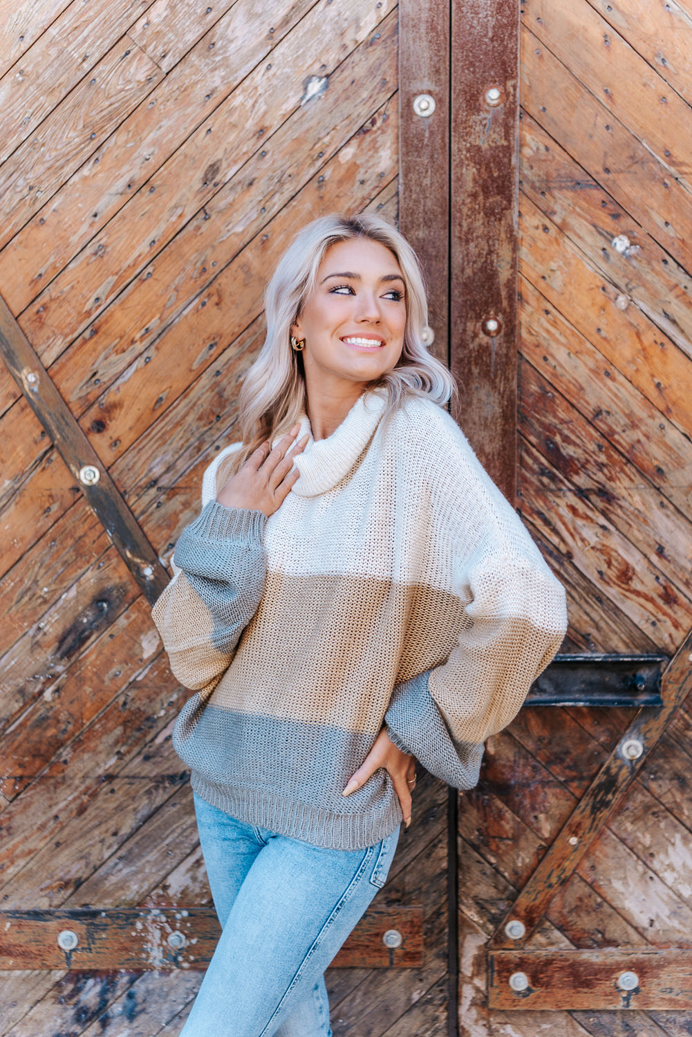 multi colored turtleneck