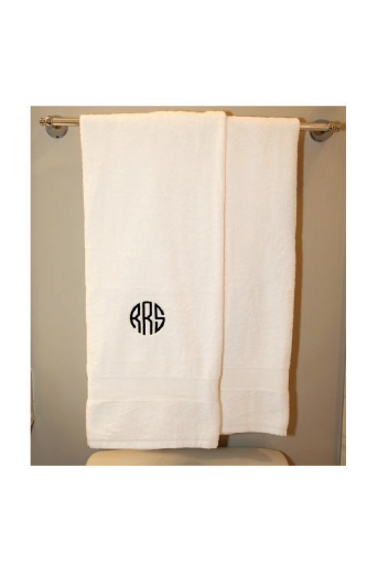 Monogrammed Luxury White Bath Towel Set - Ginny Marie's