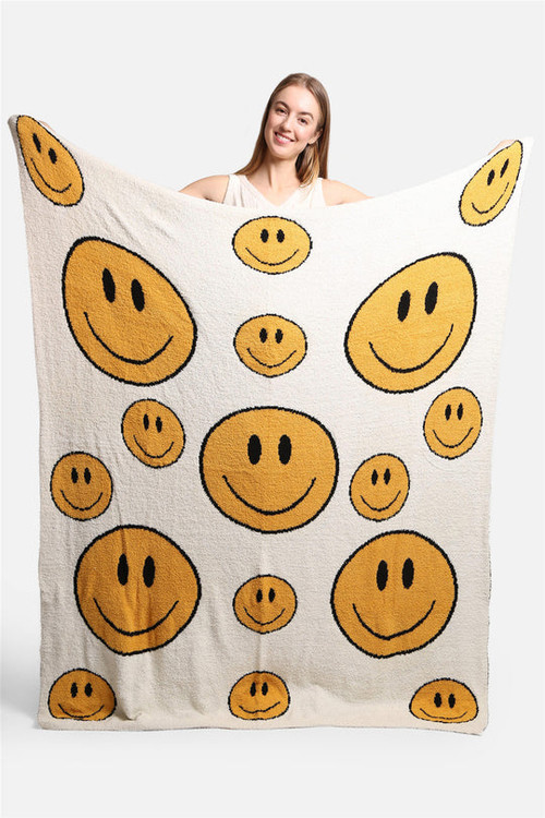Smiley Face Soft Throw Blanket Adult Size Ginny Marie's