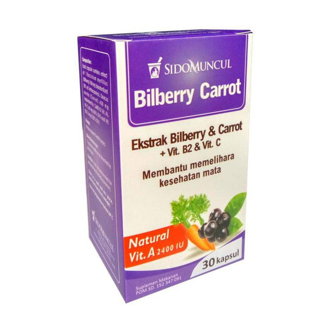 Sido Muncul Bilberry Carrot 30 Kapsul untuk Memelihara Kesehatan Mata